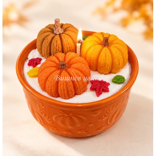 Ръчно изработена био ароматна свещ "Pumpkin Glow"